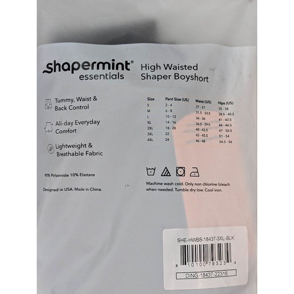 NEW Shapermint High Waisted Boyshort Womens 3XL Black Capsule Basic High-Rise - Picture 7 of 8